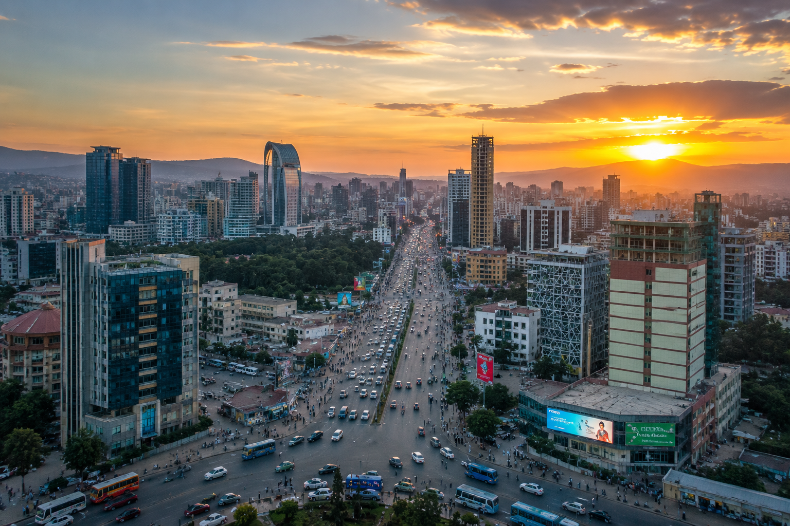 Addis Ababa before sunset